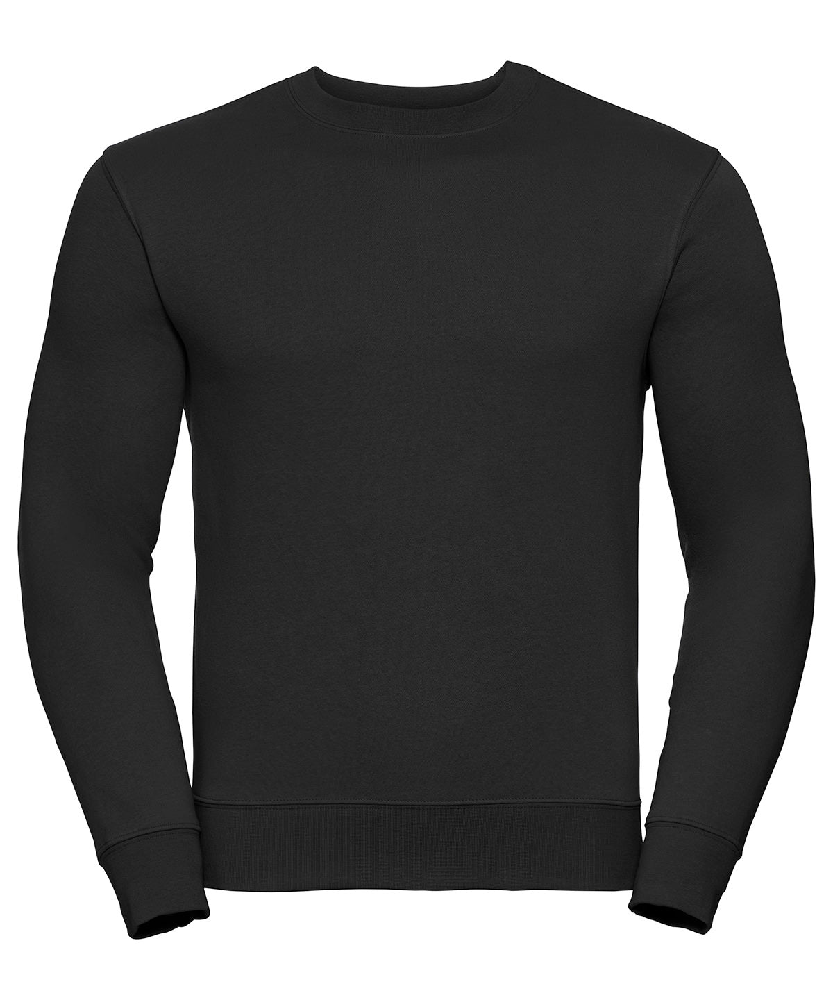 Tryck din logga på Sweatshirts från Russell Europe - Anpassa Russell Europe - Sweatshirt med Set-In-Ärm i färgen Svart för företag, föreningar och privatpersoner