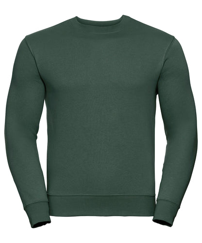 Tryck din logga på Sweatshirts från Russell Europe - Anpassa Russell Europe - Sweatshirt med Set-In-Ärm i färgen Djup grön för företag, föreningar och privatpersoner