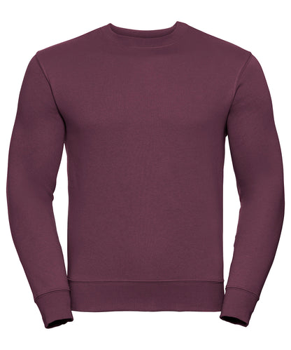 Tryck din logga på Sweatshirts från Russell Europe - Anpassa Russell Europe - Sweatshirt med Set-In-Ärm i färgen Burgundy för företag, föreningar och privatpersoner
