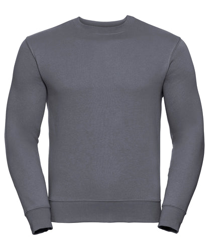 Tryck din logga på Sweatshirts från Russell Europe - Anpassa Russell Europe - Sweatshirt med Set-In-Ärm i färgen Mörkgrå för företag, föreningar och privatpersoner