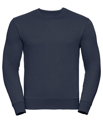 Tryck din logga på Sweatshirts från Russell Europe - Anpassa Russell Europe - Sweatshirt med Set-In-Ärm i färgen Marinblå för företag, föreningar och privatpersoner