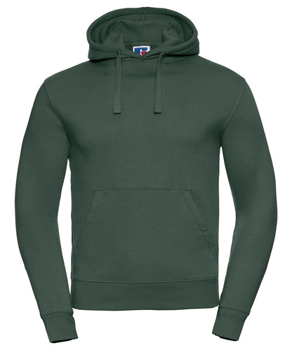 Tryck din logga på Hoodies från Russell Europe - Anpassa Russell Europe - Autentisk Hoodie med Huva i färgen Djup grön för företag, föreningar och privatpersoner