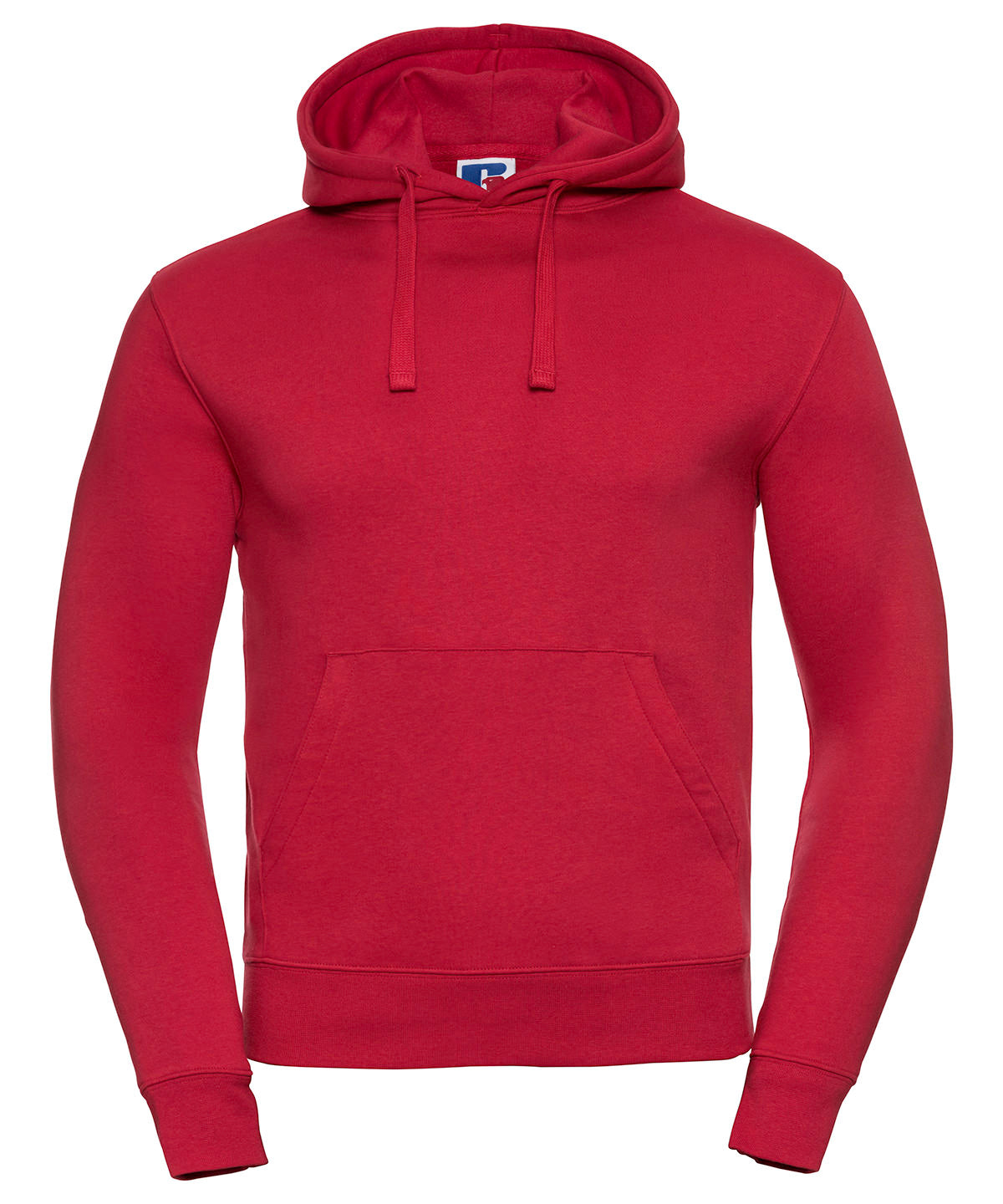Tryck din logga på Hoodies från Russell Europe - Anpassa Russell Europe - Autentisk Hoodie med Huva i färgen Mellan röd för företag, föreningar och privatpersoner