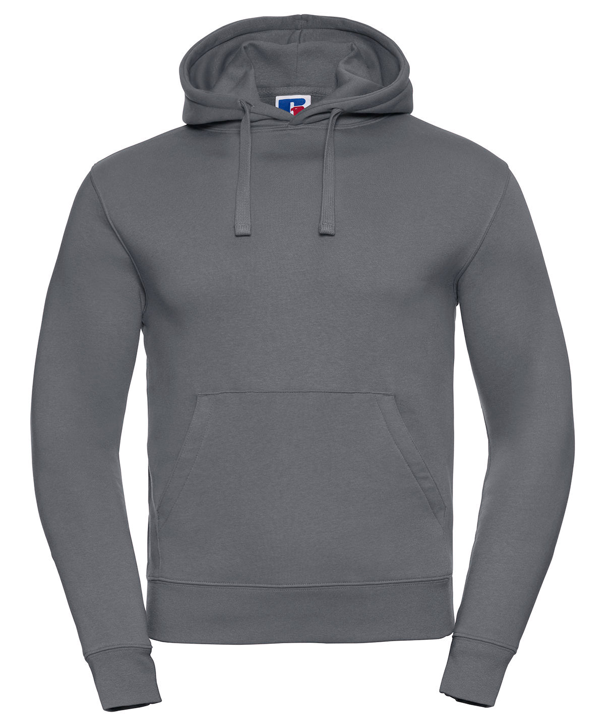 Tryck din logga på Hoodies från Russell Europe - Anpassa Russell Europe - Autentisk Hoodie med Huva i färgen Mörkgrå för företag, föreningar och privatpersoner