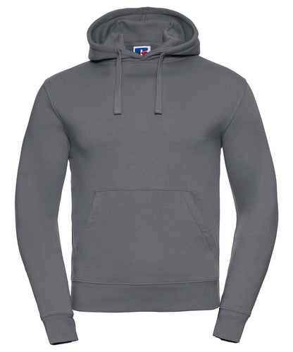 Tryck din logga på Hoodies från Russell Europe - Anpassa Russell Europe - Autentisk Hoodie med Huva i färgen Mörkgrå för företag, föreningar och privatpersoner
