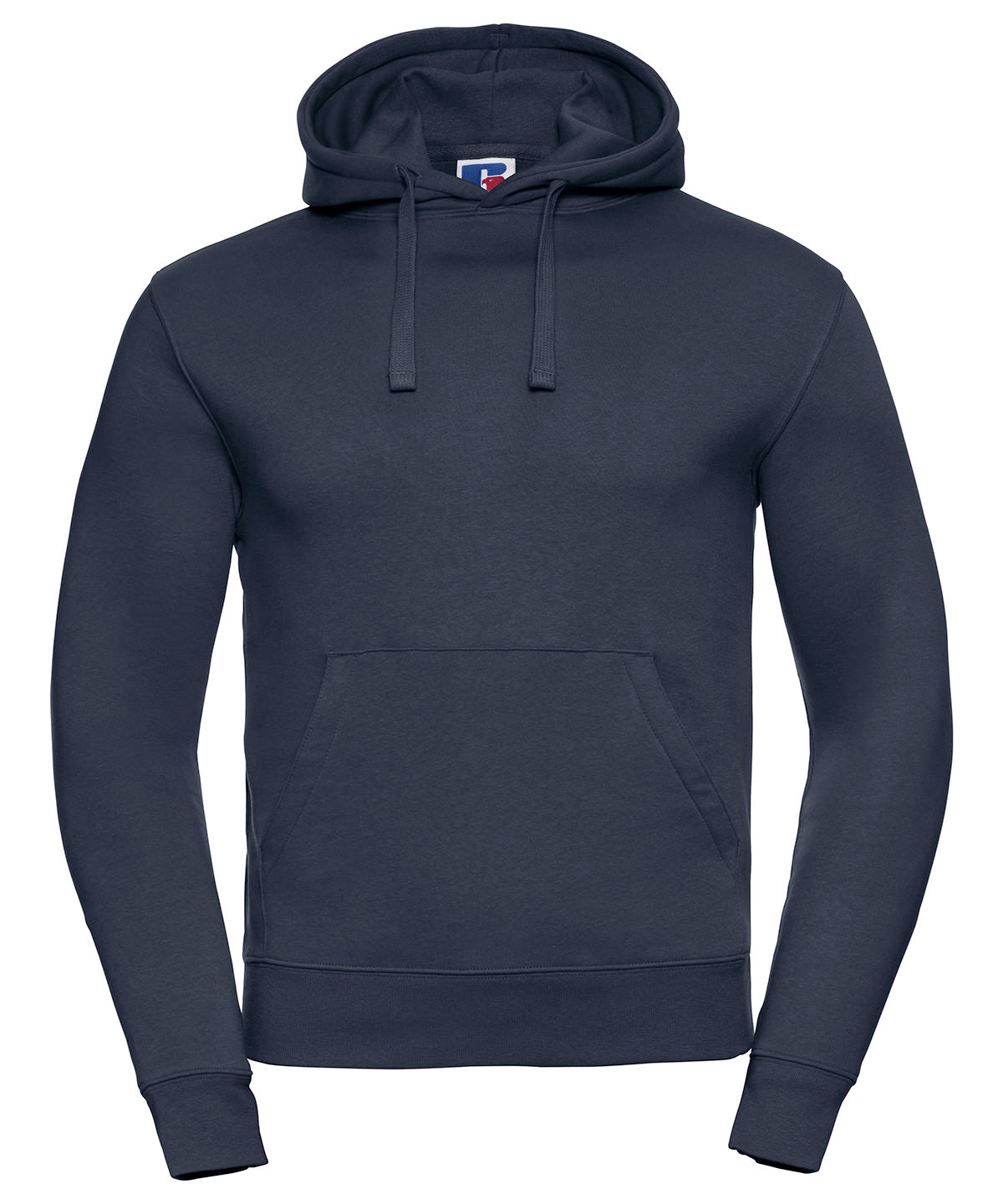 Tryck din logga på Hoodies från Russell Europe - Anpassa Russell Europe - Autentisk Hoodie med Huva i färgen Marinblå för företag, föreningar och privatpersoner
