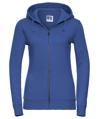 Tryck din logga på Hoodies från Russell Europe - Anpassa Russell Europe - Äkta Sweatshirt med Huva och Dragkedja för Damer i färgen Royal för företag, föreningar och privatpersoner
