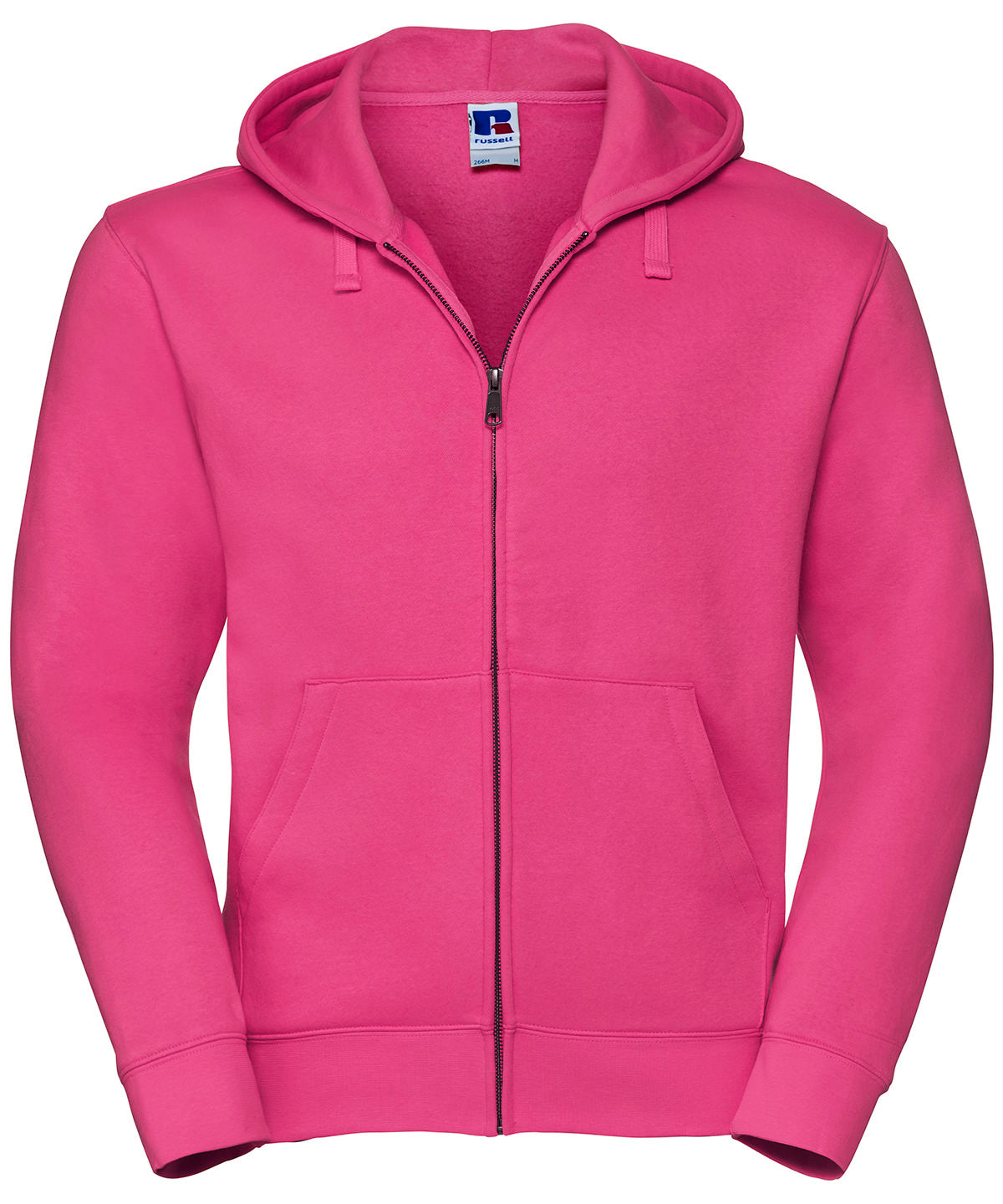 Tryck din logga på Hoodies från Russell Europe - Anpassa Russell Europe - Authentic Hoodie med Dragkedja i färgen Fuchsia för företag, föreningar och privatpersoner