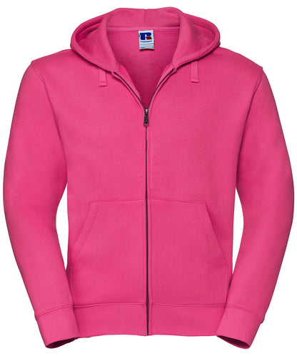 Tryck din logga på Hoodies från Russell Europe - Anpassa Russell Europe - Authentic Hoodie med Dragkedja i färgen Fuchsia för företag, föreningar och privatpersoner