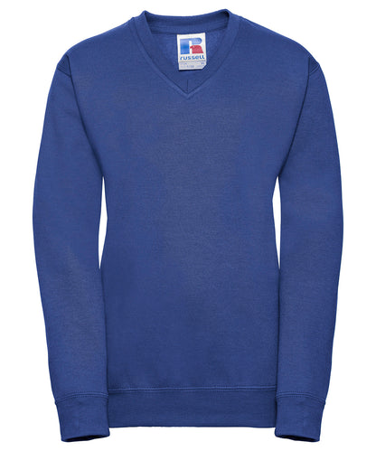 Tryck din logga på Sweatshirts från Russell Europe - Anpassa Russell Europe - Sweatshirt med V-Ringning för Barn i färgen Royal för företag, föreningar och privatpersoner