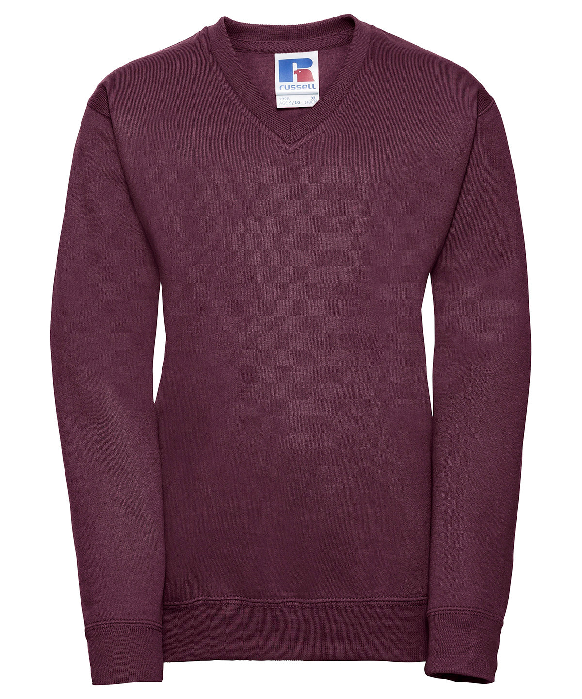 Tryck din logga på Sweatshirts från Russell Europe - Anpassa Russell Europe - Sweatshirt med V-Ringning för Barn i färgen Burgundy för företag, föreningar och privatpersoner