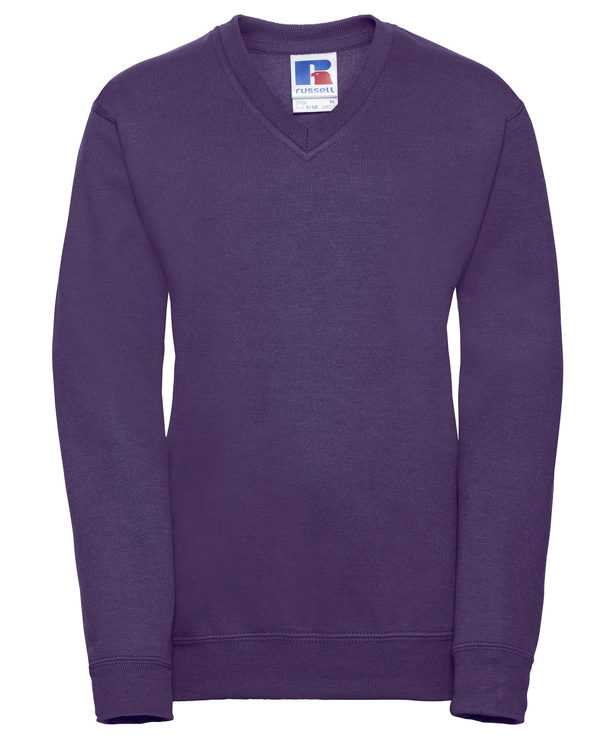 Tryck din logga på Sweatshirts från Russell Europe - Anpassa Russell Europe - Sweatshirt med V-Ringning för Barn i färgen Mörk lila för företag, föreningar och privatpersoner