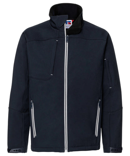 Tryck din logga på Softshelljackor från Russell Europe - Anpassa Bionic softshell-jacka i färgen Marinblå för företag, föreningar och privatpersoner