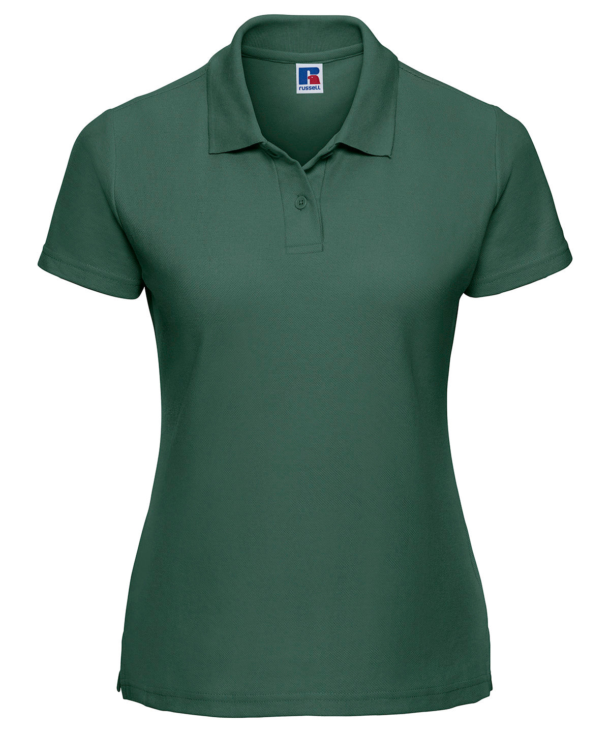 Tryck din logga på Piké från Russell Europe - Anpassa Classic Polycotton Polo - Dam i färgen Djup grön för företag, föreningar och privatpersoner