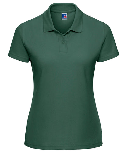 Tryck din logga på Piké från Russell Europe - Anpassa Classic Polycotton Polo - Dam i färgen Djup grön för företag, föreningar och privatpersoner