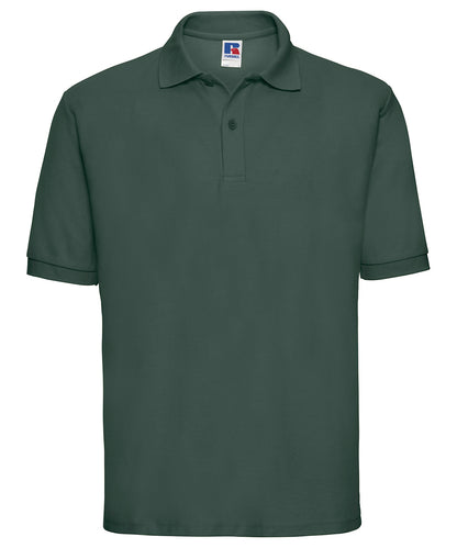 Tryck din logga på Piké från Russell Europe - Anpassa Classic Polycotton Polo i färgen Djup grön för företag, föreningar och privatpersoner