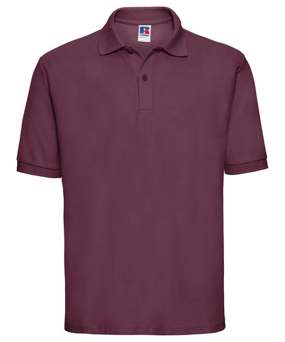 Tryck din logga på Piké från Russell Europe - Anpassa Classic Polycotton Polo i färgen Burgundy för företag, föreningar och privatpersoner