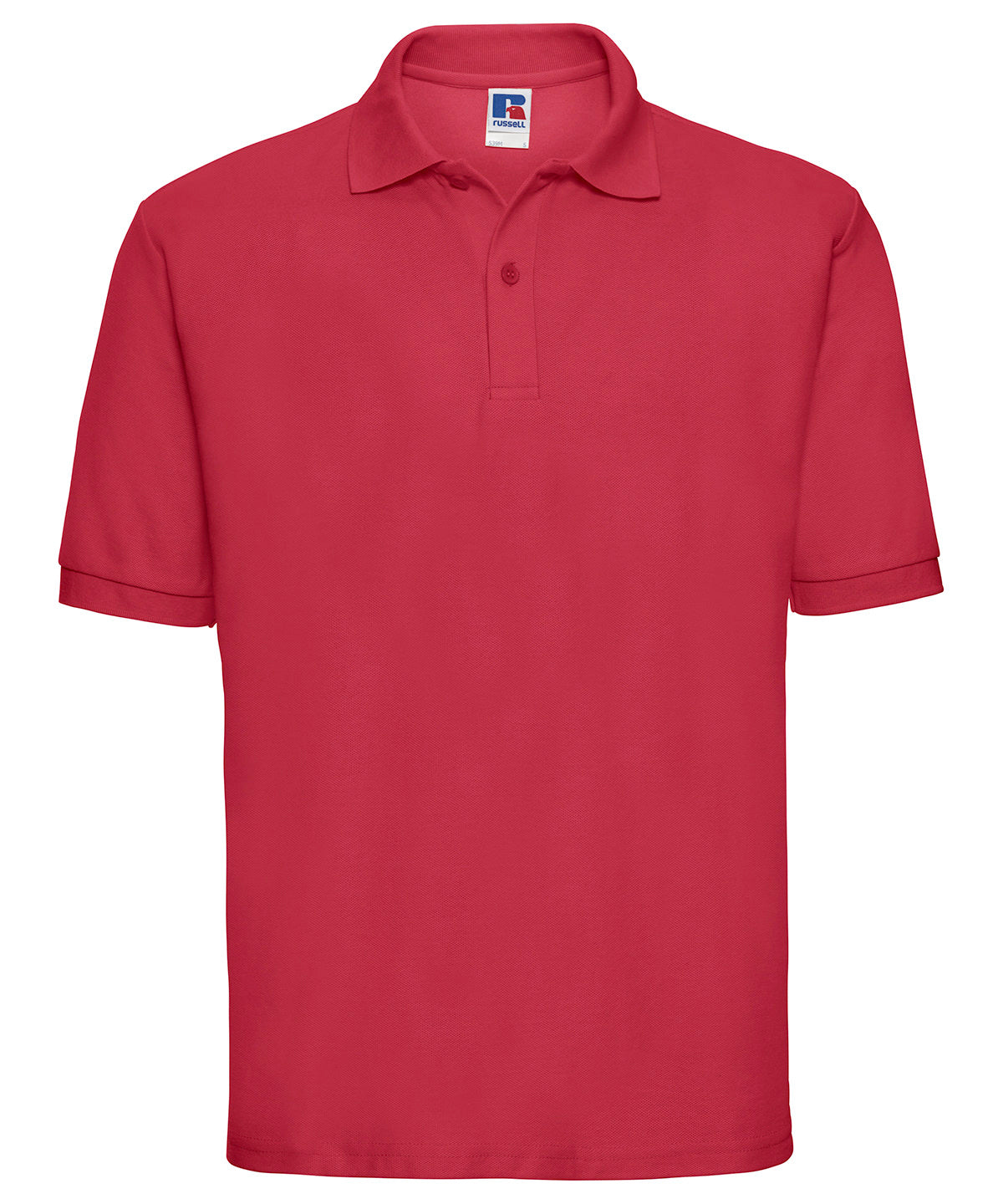 Tryck din logga på Piké från Russell Europe - Anpassa Classic Polycotton Polo i färgen Mellan röd för företag, föreningar och privatpersoner