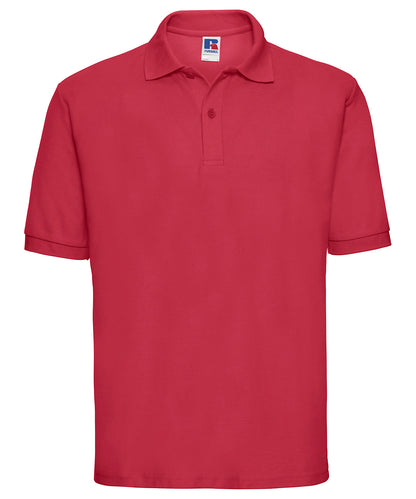 Tryck din logga på Piké från Russell Europe - Anpassa Classic Polycotton Polo i färgen Mellan röd för företag, föreningar och privatpersoner