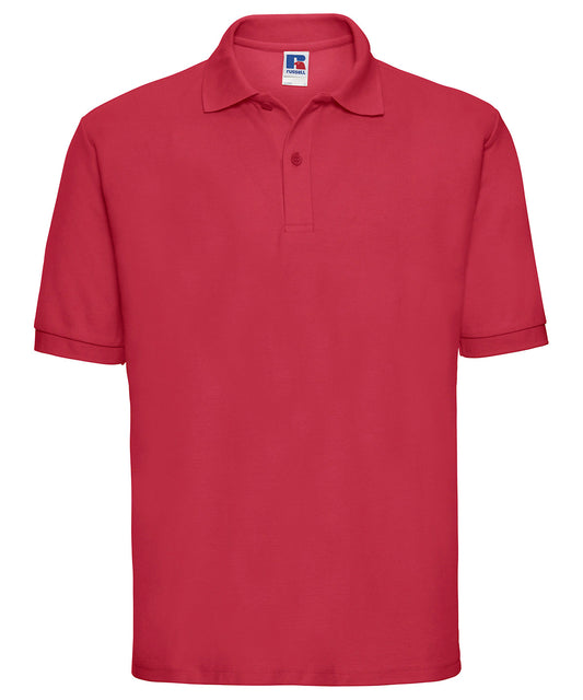 Tryck din logga på Piké från Russell Europe - Anpassa Classic Polycotton Polo i färgen Mellan röd för företag, föreningar och privatpersoner