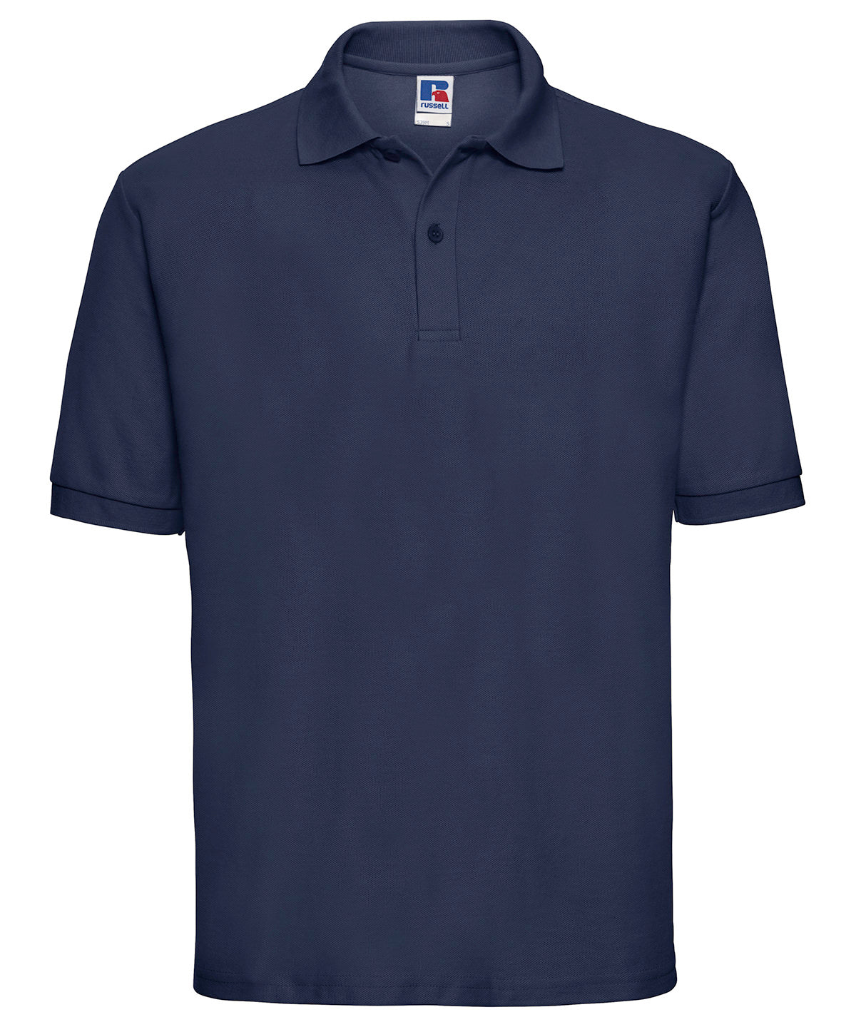Tryck din logga på Piké från Russell Europe - Anpassa Classic Polycotton Polo i färgen Marinblå för företag, föreningar och privatpersoner