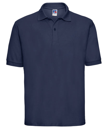 Tryck din logga på Piké från Russell Europe - Anpassa Classic Polycotton Polo i färgen Marinblå för företag, föreningar och privatpersoner