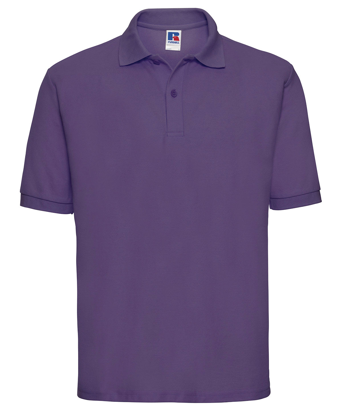 Tryck din logga på Piké från Russell Europe - Anpassa Classic Polycotton Polo i färgen Mörk lila för företag, föreningar och privatpersoner