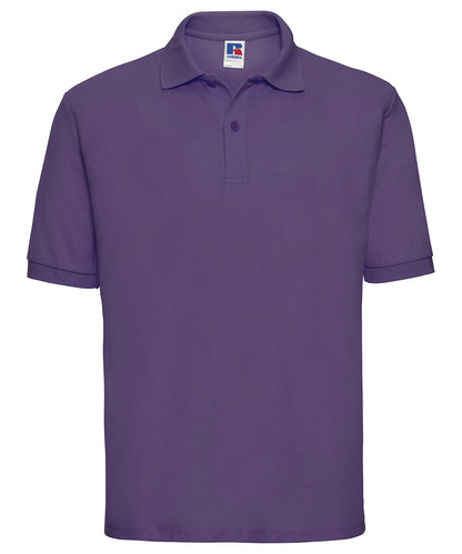 Tryck din logga på Piké från Russell Europe - Anpassa Classic Polycotton Polo i färgen Mörk lila för företag, föreningar och privatpersoner