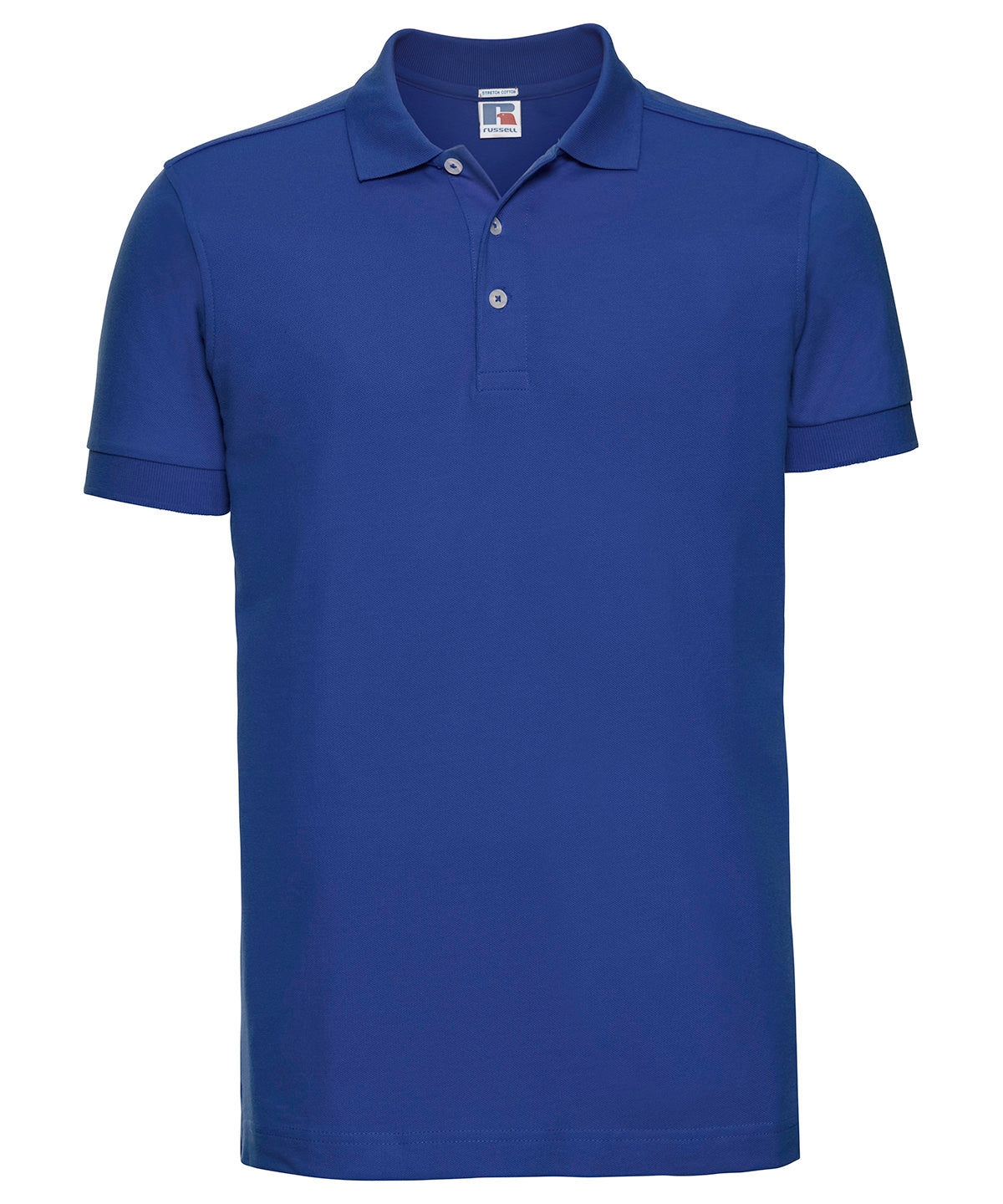 Tryck din logga på Piké från Russell Europe - Anpassa Tailored Stretch Polo i färgen Royal för företag, föreningar och privatpersoner