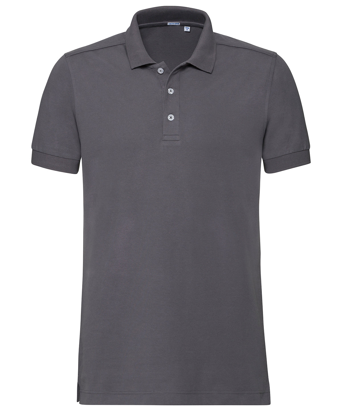 Tryck din logga på Piké från Russell Europe - Anpassa Tailored Stretch Polo i färgen Mörkgrå för företag, föreningar och privatpersoner