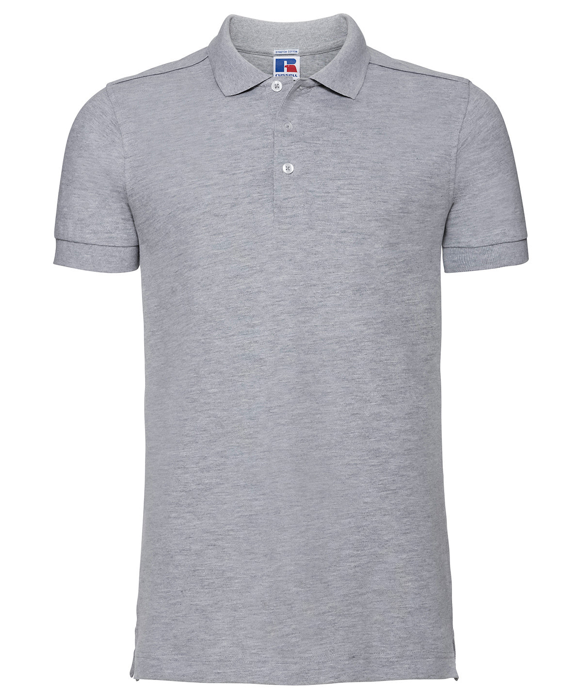 Tryck din logga på Piké från Russell Europe - Anpassa Tailored Stretch Polo i färgen Ljunggrå för företag, föreningar och privatpersoner
