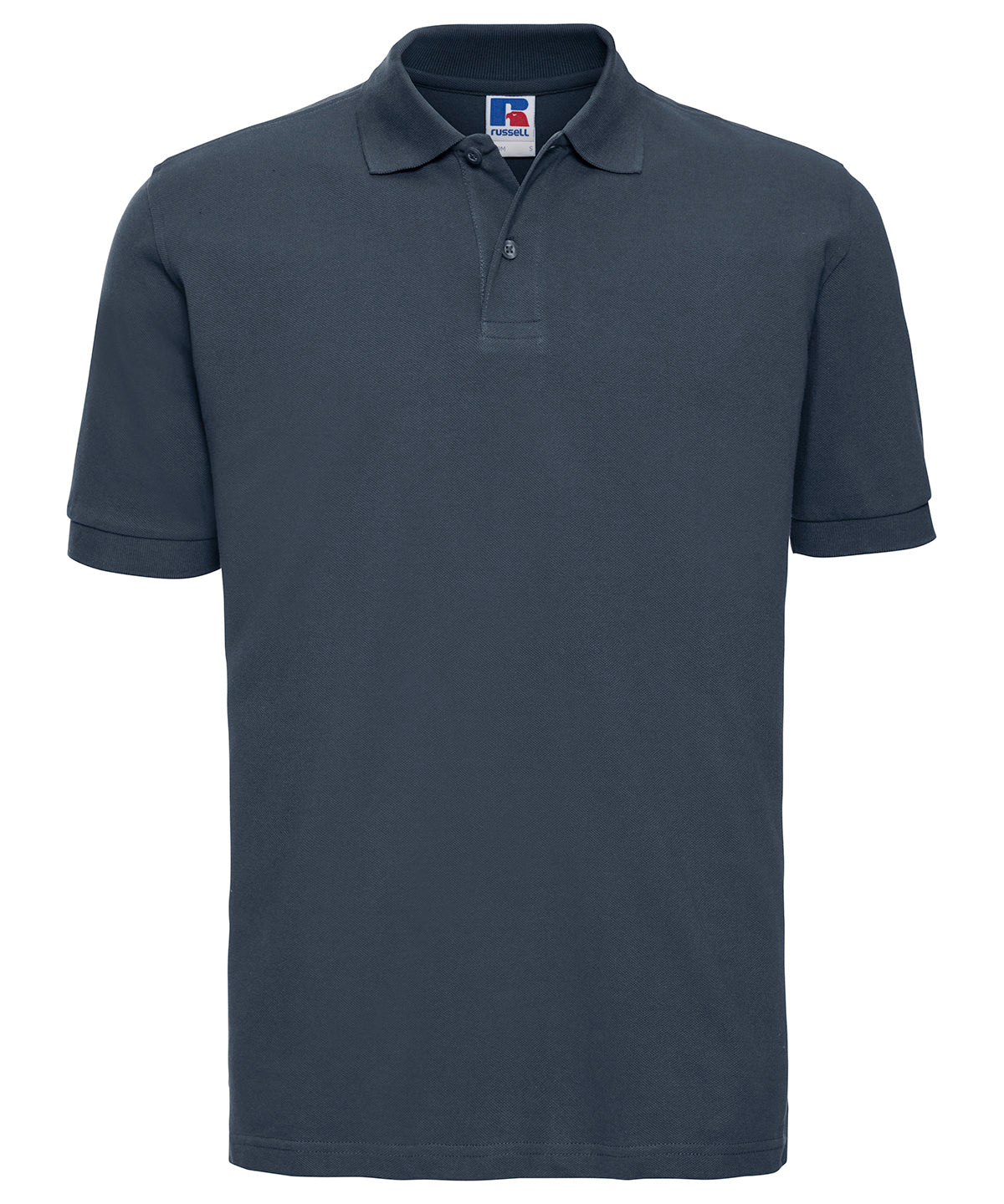 Tryck din logga på Piké från Russell Europe - Anpassa Classic Cotton Polo i färgen Marinblå för företag, föreningar och privatpersoner