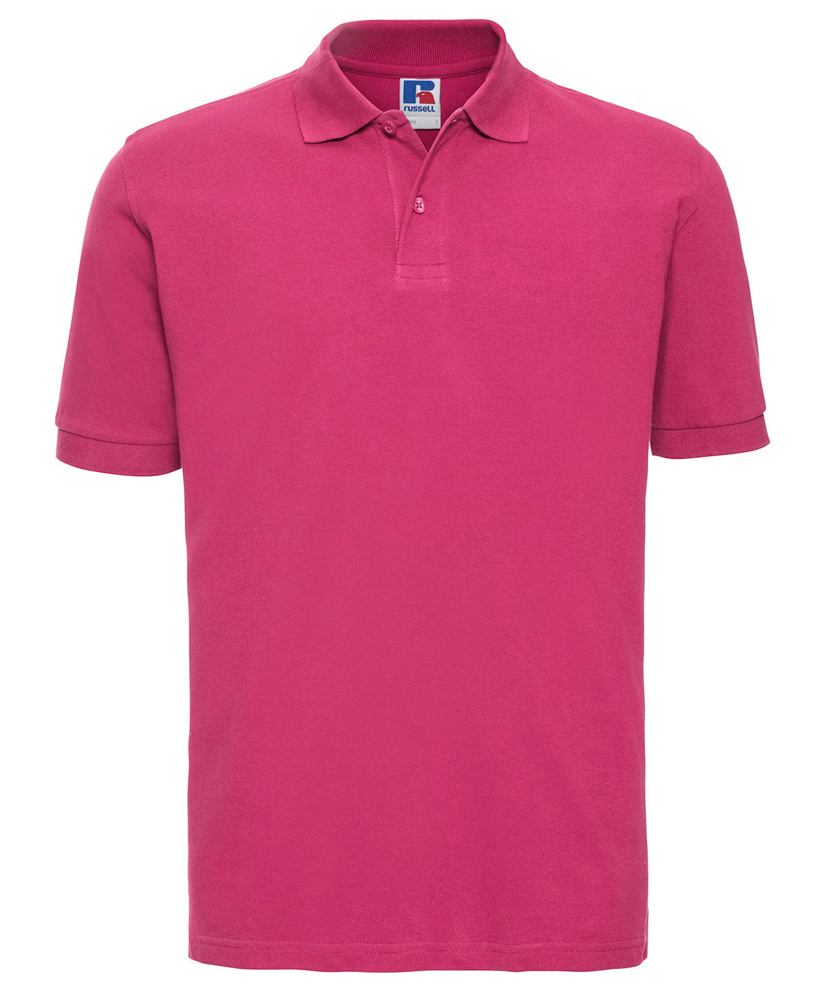 Tryck din logga på Piké från Russell Europe - Anpassa Classic Cotton Polo i färgen Fuchsia för företag, föreningar och privatpersoner