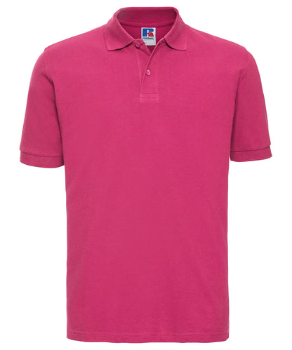 Tryck din logga på Piké från Russell Europe - Anpassa Classic Cotton Polo i färgen Fuchsia för företag, föreningar och privatpersoner