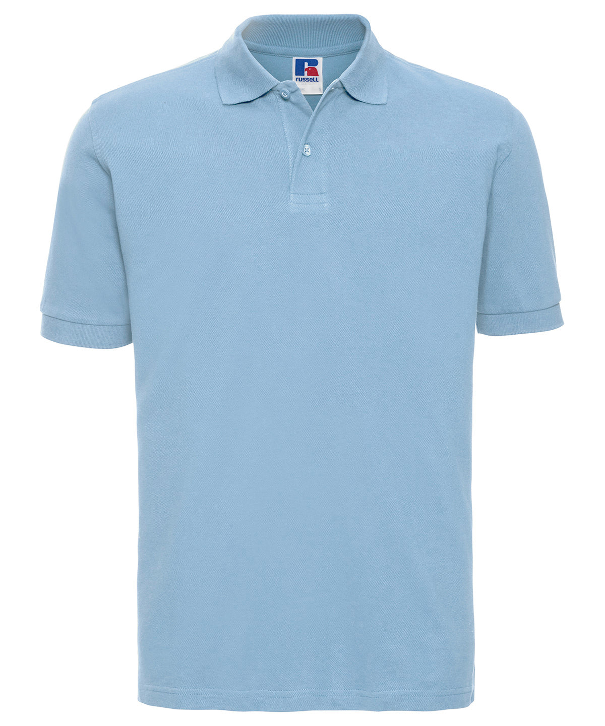 Tryck din logga på Piké från Russell Europe - Anpassa Classic Cotton Polo i färgen Himmelblå för företag, föreningar och privatpersoner