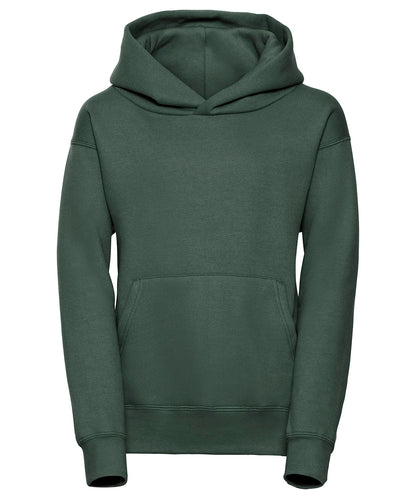 Tryck din logga på Hoodies från Russell Europe - Anpassa Russell Europe - Sweatshirt med Huva för Barn i färgen Djup grön för företag, föreningar och privatpersoner
