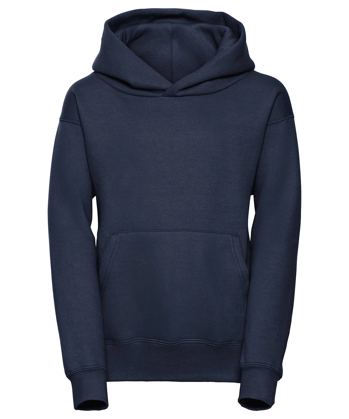 Tryck din logga på Hoodies från Russell Europe - Anpassa Russell Europe - Sweatshirt med Huva för Barn i färgen Marinblå för företag, föreningar och privatpersoner