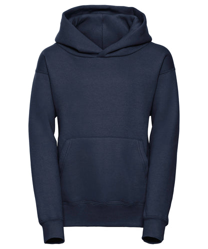 Tryck din logga på Hoodies från Russell Europe - Anpassa Russell Europe - Sweatshirt med Huva för Barn i färgen Marinblå för företag, föreningar och privatpersoner