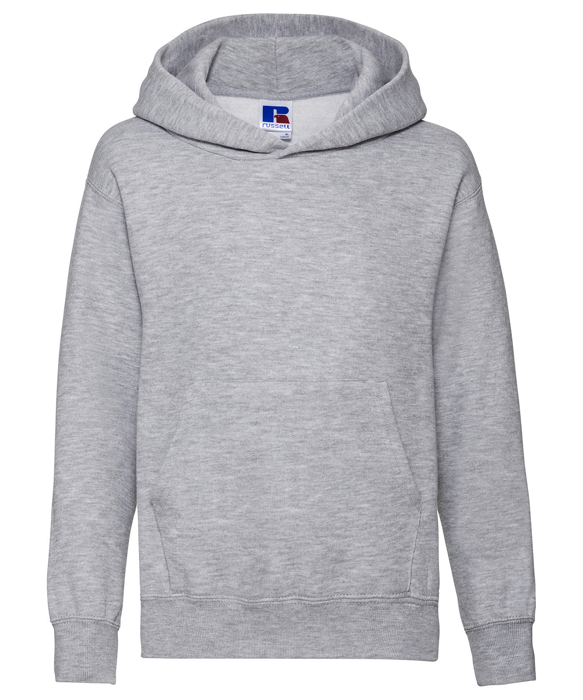 Tryck din logga på Hoodies från Russell Europe - Anpassa Russell Europe - Sweatshirt med Huva för Barn i färgen Ljunggrå för företag, föreningar och privatpersoner