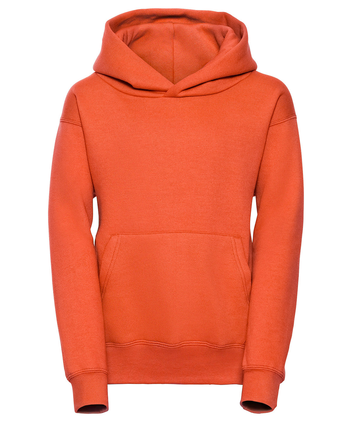 Tryck din logga på Hoodies från Russell Europe - Anpassa Russell Europe - Sweatshirt med Huva för Barn i färgen Mellan Orange för företag, föreningar och privatpersoner