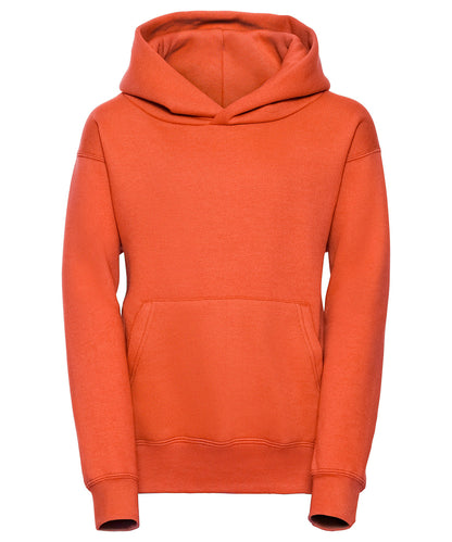 Tryck din logga på Hoodies från Russell Europe - Anpassa Russell Europe - Sweatshirt med Huva för Barn i färgen Mellan Orange för företag, föreningar och privatpersoner