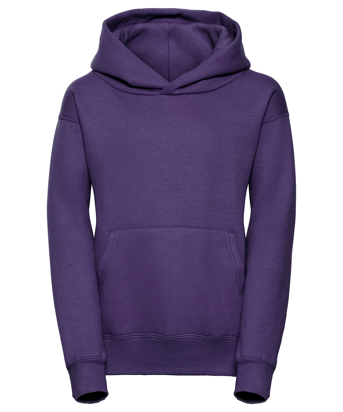 Tryck din logga på Hoodies från Russell Europe - Anpassa Russell Europe - Sweatshirt med Huva för Barn i färgen Mörk lila för företag, föreningar och privatpersoner