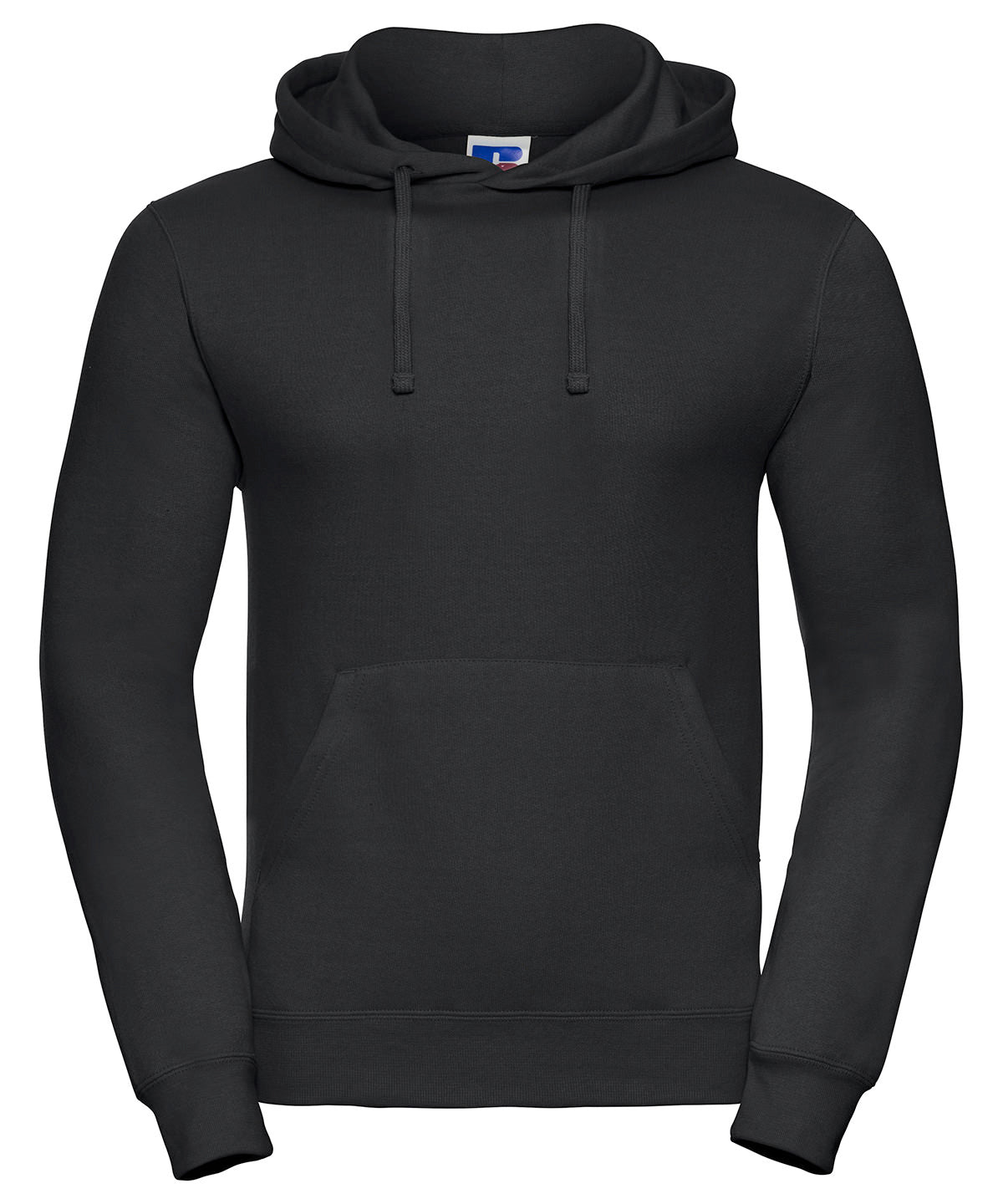 Tryck din logga på Hoodies från Russell Europe - Anpassa Russell Europe - Sweatshirt med Huva i färgen Svart för företag, föreningar och privatpersoner