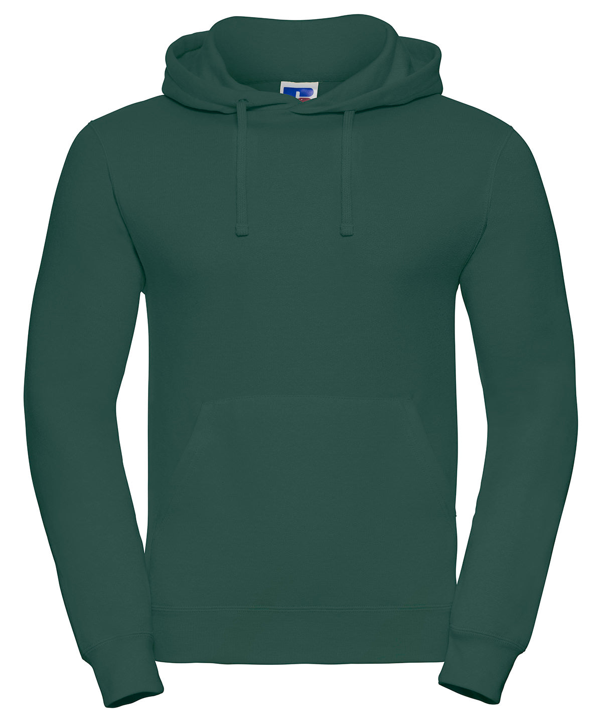 Tryck din logga på Hoodies från Russell Europe - Anpassa Russell Europe - Sweatshirt med Huva i färgen Djup grön för företag, föreningar och privatpersoner