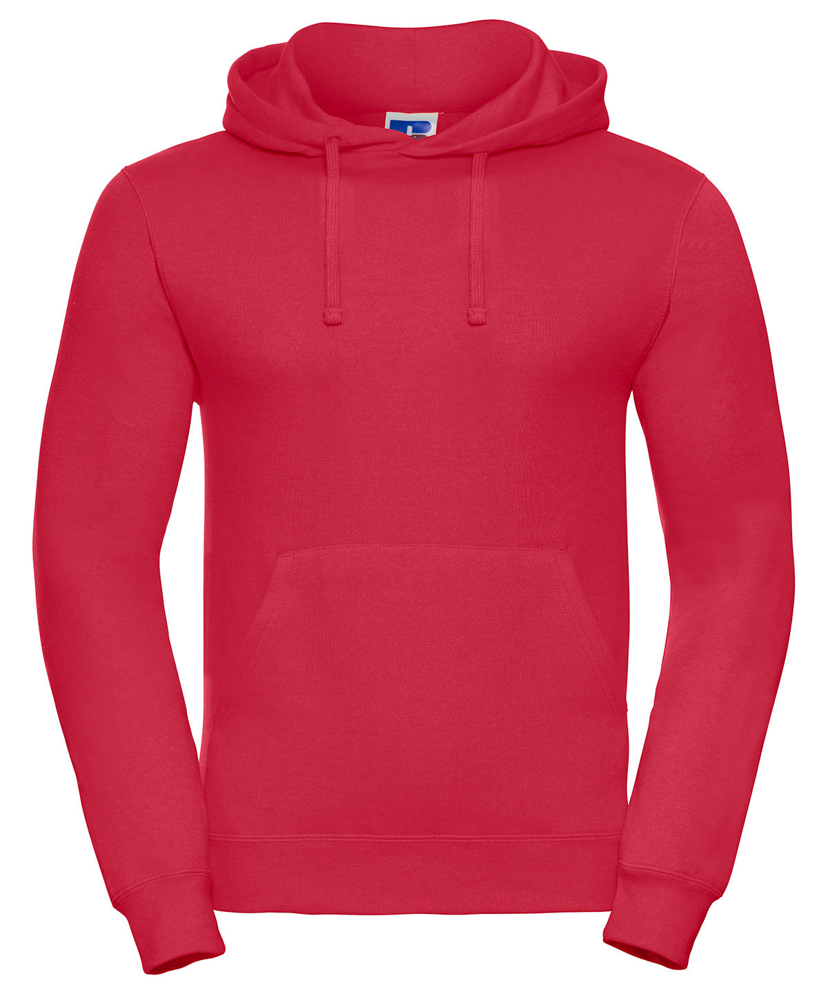 Tryck din logga på Hoodies från Russell Europe - Anpassa Russell Europe - Sweatshirt med Huva i färgen Mellan röd för företag, föreningar och privatpersoner
