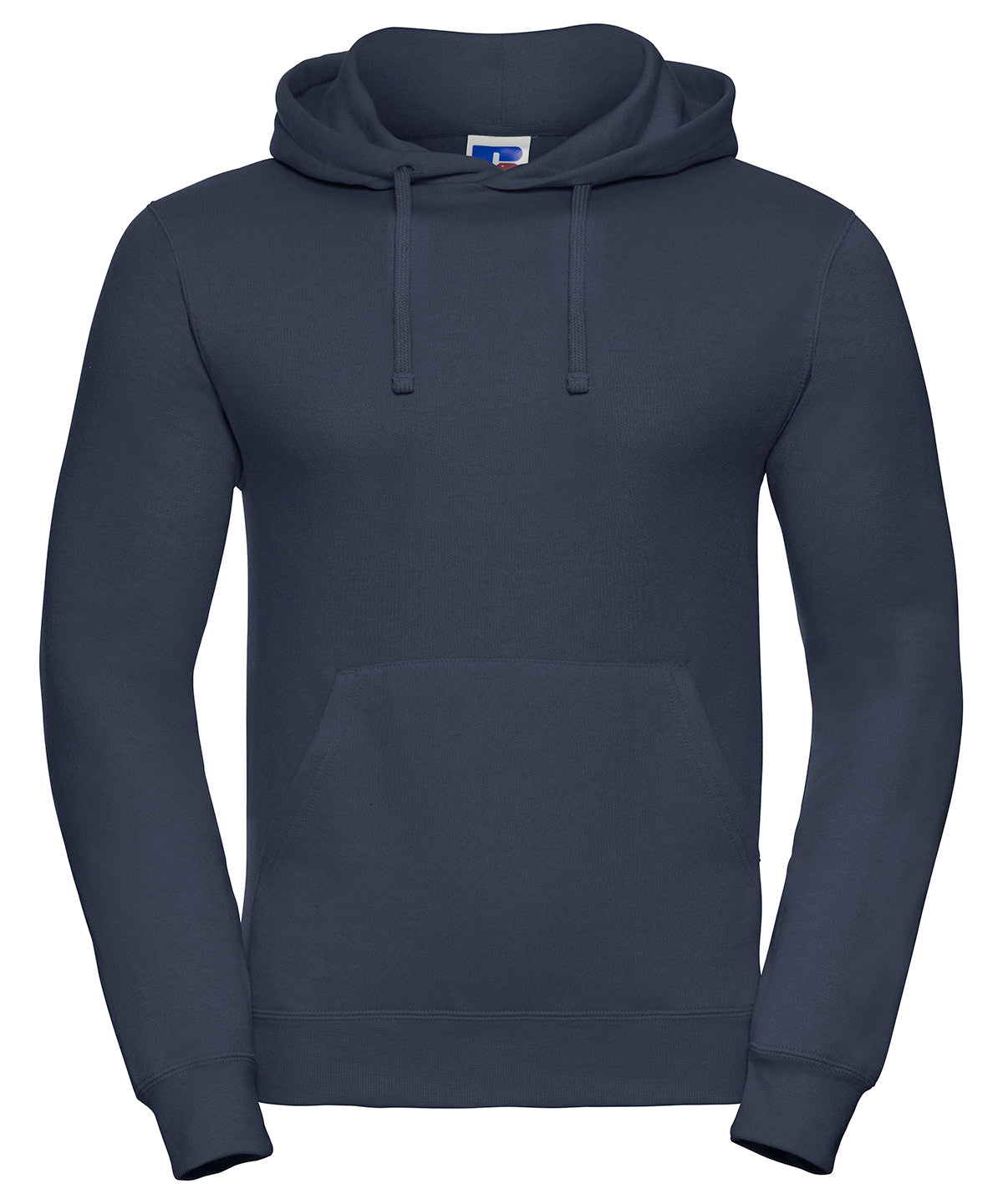 Tryck din logga på Hoodies från Russell Europe - Anpassa Russell Europe - Sweatshirt med Huva i färgen Marinblå för företag, föreningar och privatpersoner