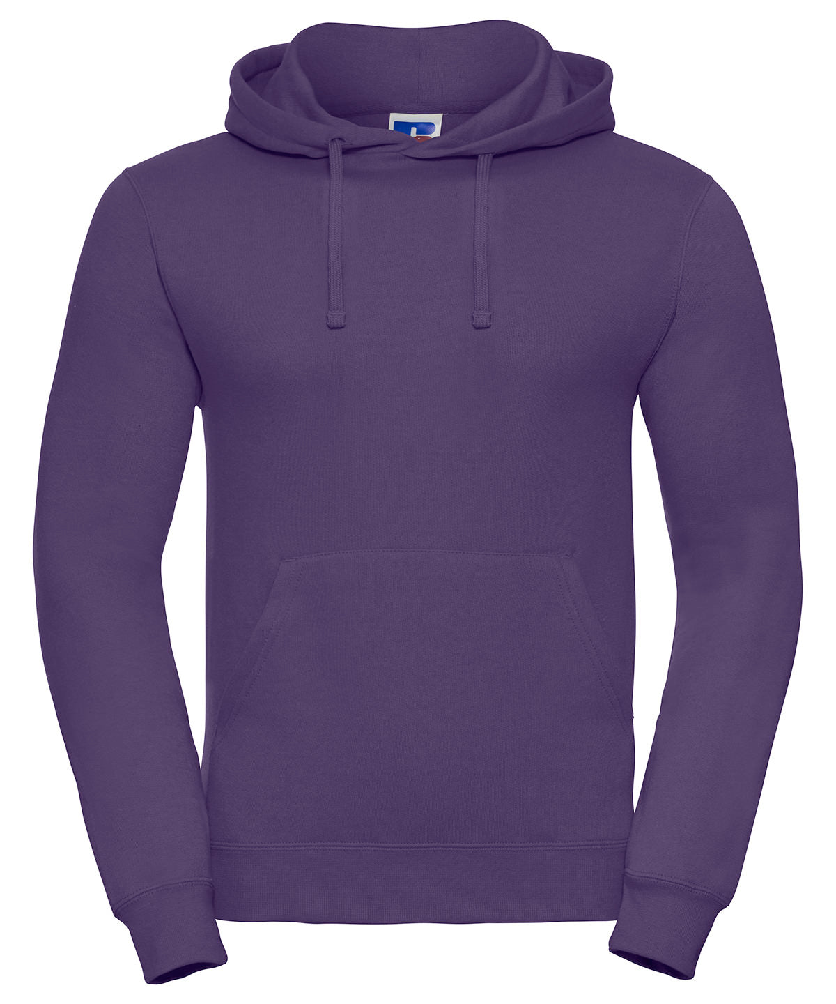 Tryck din logga på Hoodies från Russell Europe - Anpassa Russell Europe - Sweatshirt med Huva i färgen Mörk lila för företag, föreningar och privatpersoner