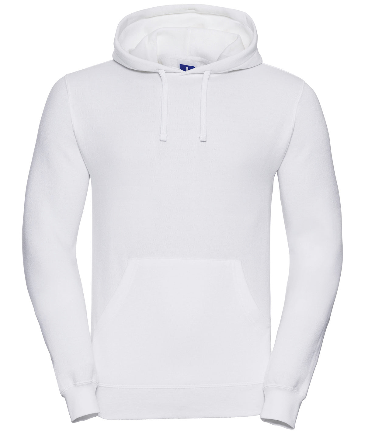Tryck din logga på Hoodies från Russell Europe - Anpassa Russell Europe - Sweatshirt med Huva i färgen Vit för företag, föreningar och privatpersoner