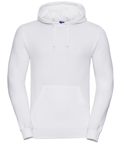 Tryck din logga på Hoodies från Russell Europe - Anpassa Russell Europe - Sweatshirt med Huva i färgen Vit för företag, föreningar och privatpersoner