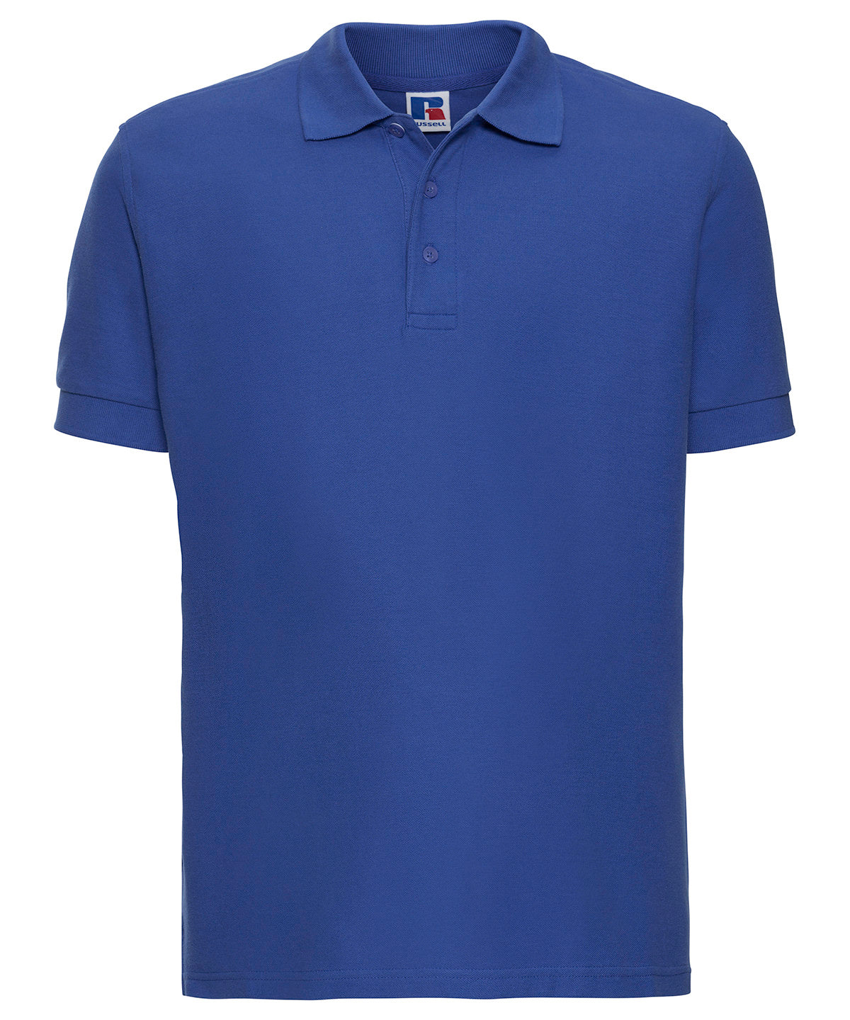 Tryck din logga på Piké från Russell Europe - Anpassa Ultimate Cotton Polo i färgen Royal för företag, föreningar och privatpersoner